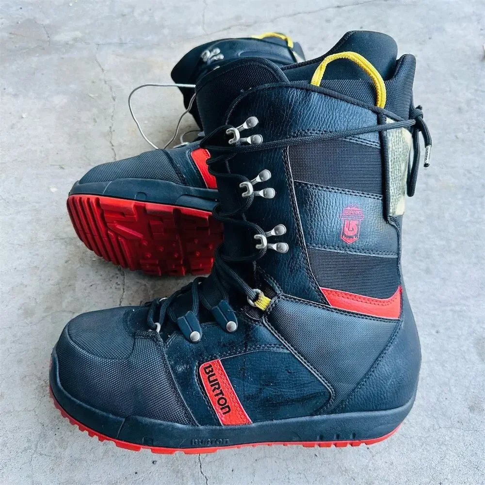 Burton Progression Men's Snowboard Boots Black Red Lace Up Size 12 US | Repair